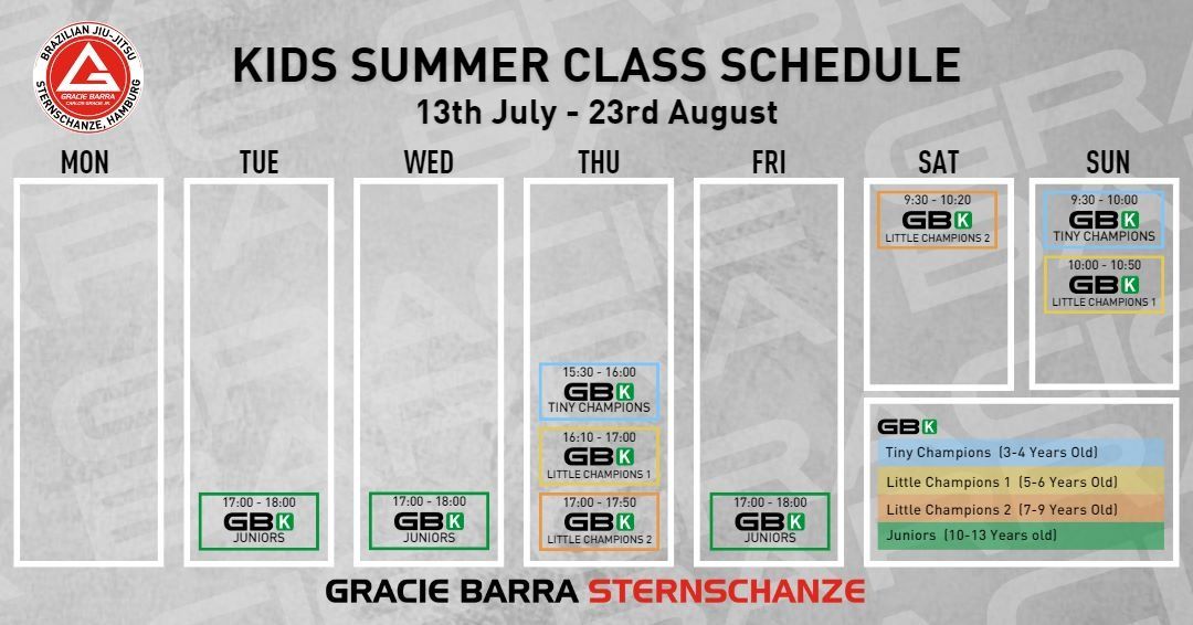 Important Notice: Updated Kids Class Schedule for Summer Holidays