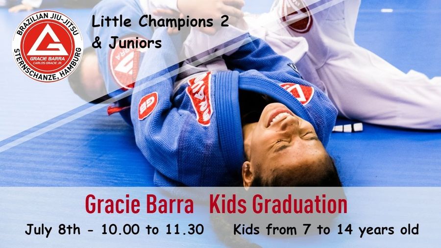 Join us for the exciting Kids Graduation ceremony of Little Champions and Juniors on July 8th from 10:00 to 11:30. Celebrate the achievements of our talented young BJJ practitioners aged 7 to 14 years old.