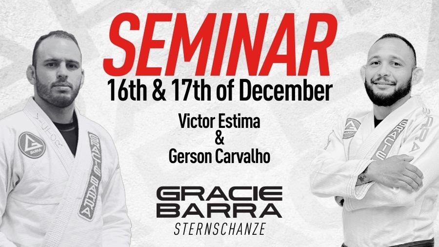 Join us for a Brazilian Jiu-Jitsu seminar and graduation ceremony featuring the renowned Professor Victor Estima and Professor Gerson Carvalho on December 16th and 17th.